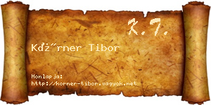 Körner Tibor névjegykártya
