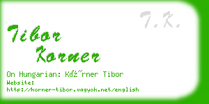 tibor korner business card